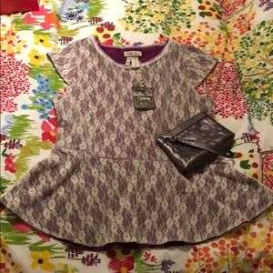 Matilda Jane Purple Poet peplum top size medium.
